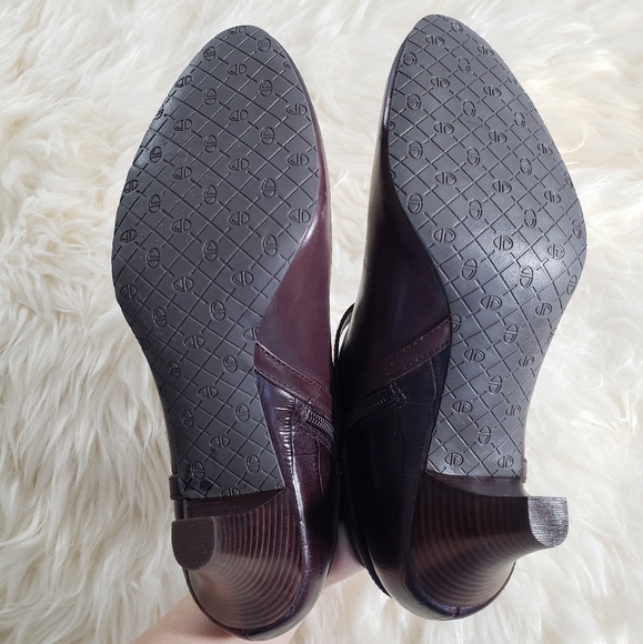 Circa Joan & David Cailey Boot Leather Mixed Knit Women's Size 8 - Picture 7 of 13